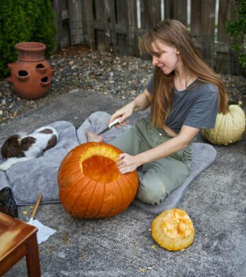 When Halloween meets canine love: A heartwarming tale of pumpkin art and doggy devotion