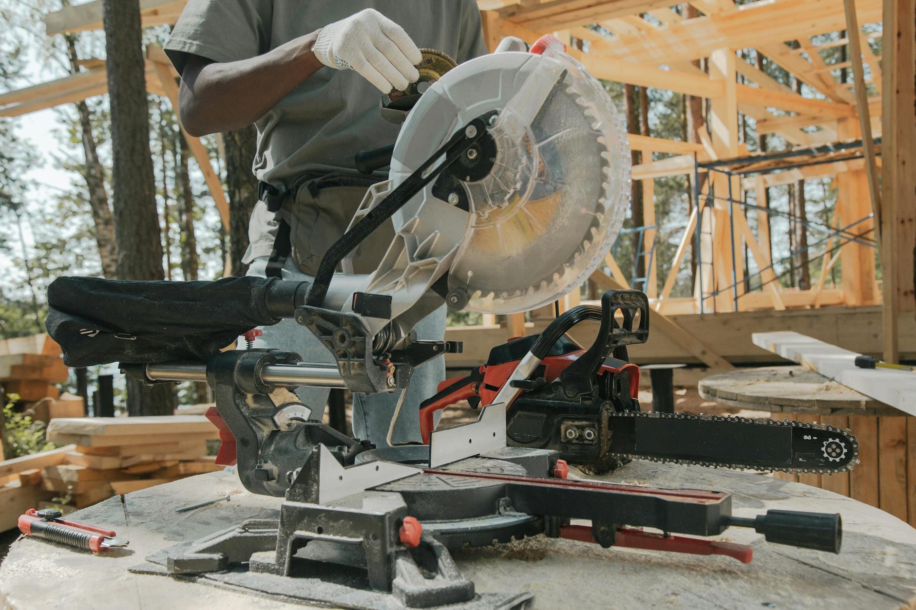 Versatile timber structures organize tools and enhance your outdoor living area.