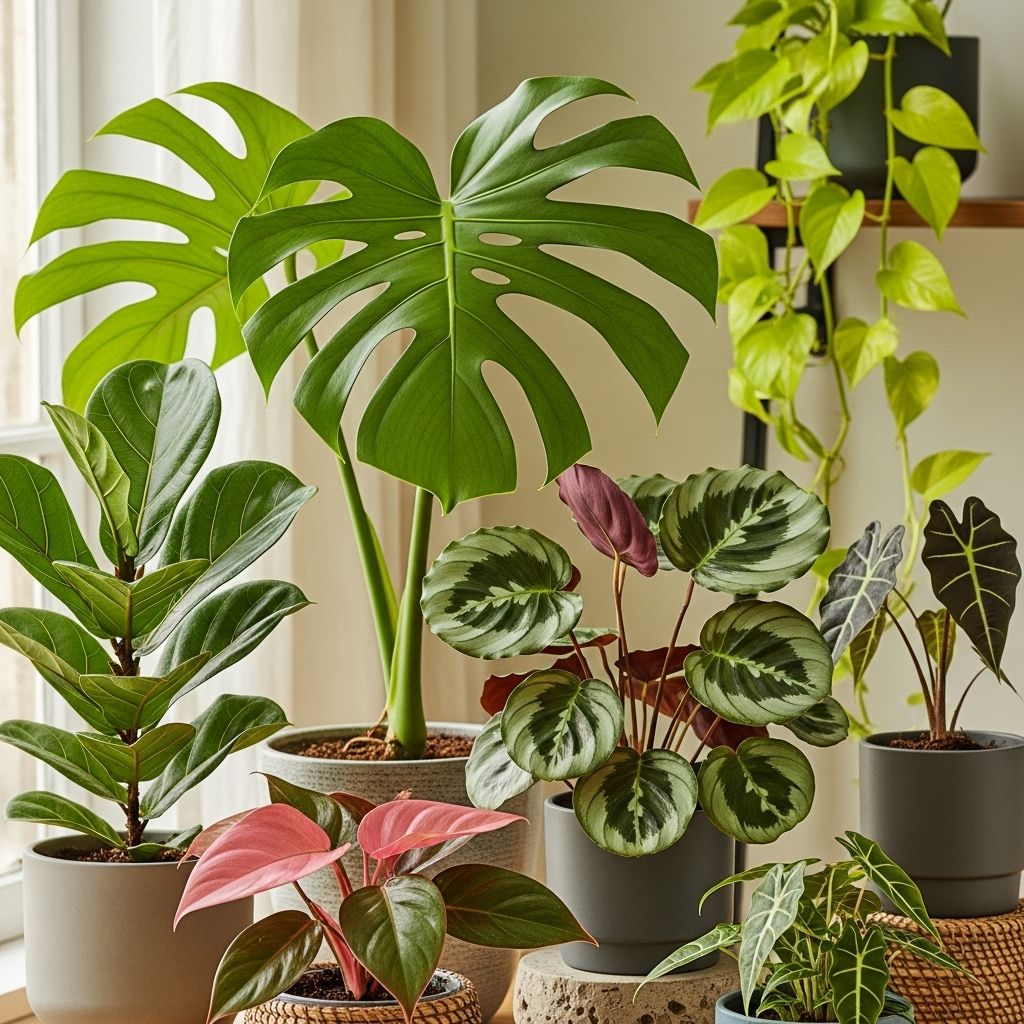 Shape-rich foliage and eye-catching patterns elevate any room into a living work of art.