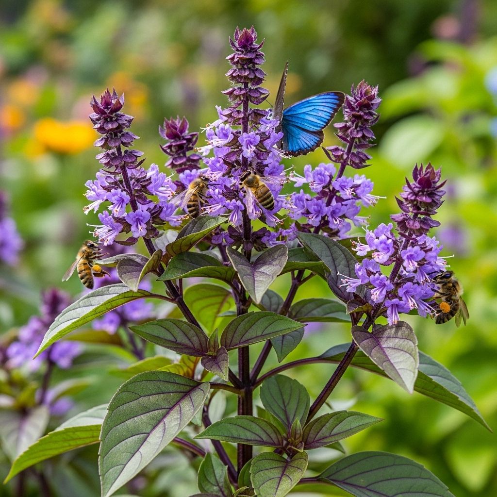 African Blue Basil: Aromatic Herb, Ornamental Marvel, and Pollinator Magnet Vibrant blooms and fragrant foliage that attract bees and elevate every recipe.