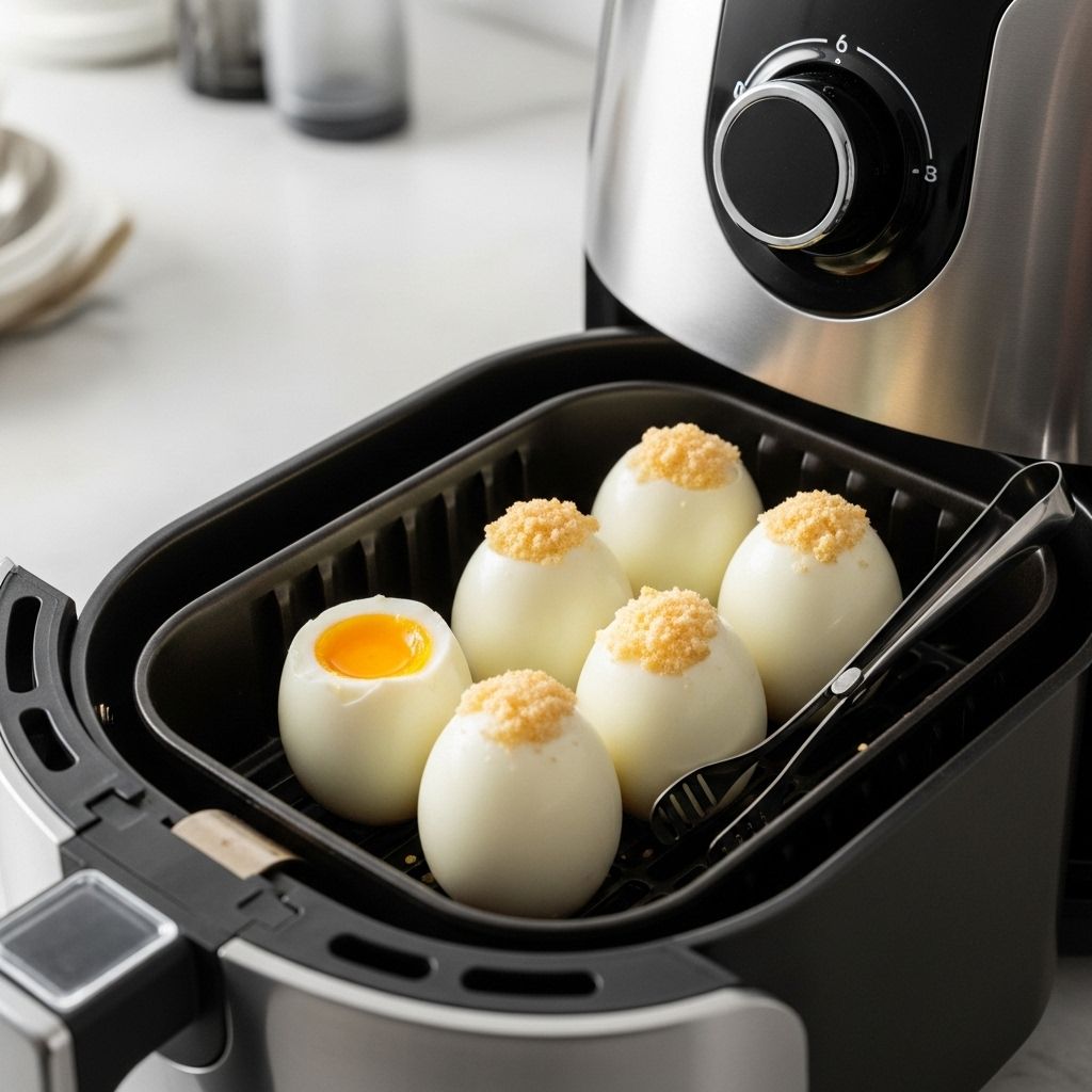 Enjoy consistently perfect hard-boiled eggs every time with this simple air fryer technique—minimal effort, maximum convenience.