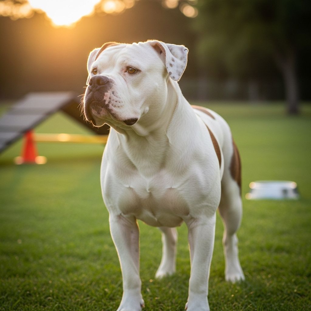 Muscular guardians blending loyalty and energy to enhance family life.