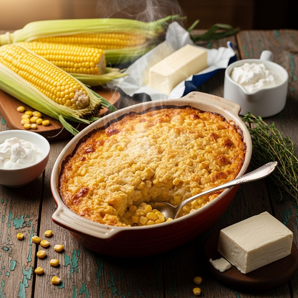 Creamy Corn Casserole Recipe: 6 Ingredients For Holiday Feasts A simple, rich blend of flavors that turns any meal into a memorable feast delight.