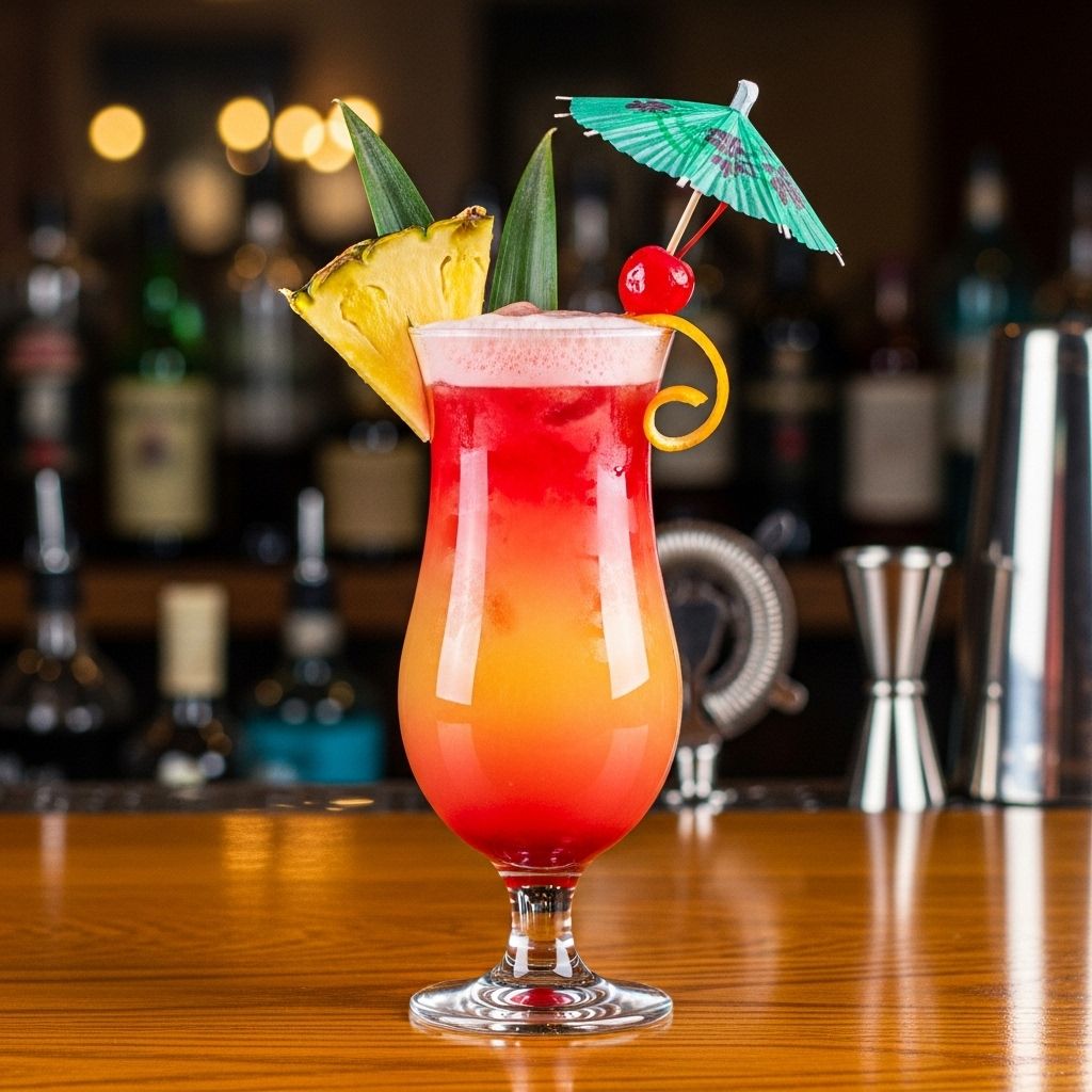 A colorful fusion of rums and juices that captures the spirit of sun-soaked shores.