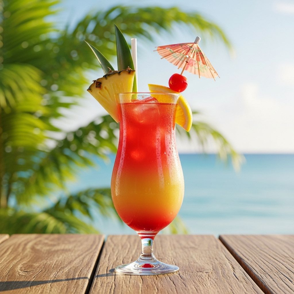 Transport yourself to paradise with this refreshing rum-based tropical drink that captures island vibes in every sip