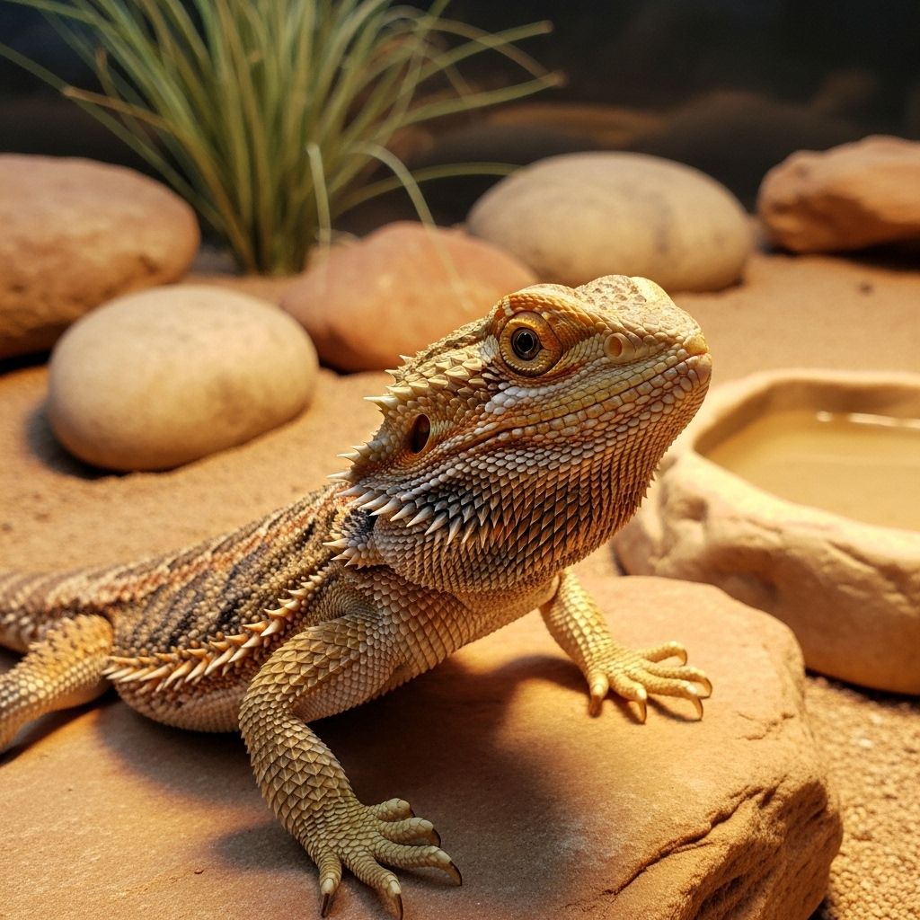 An enriched habitat and balanced diet support your lizard’s health and happiness.