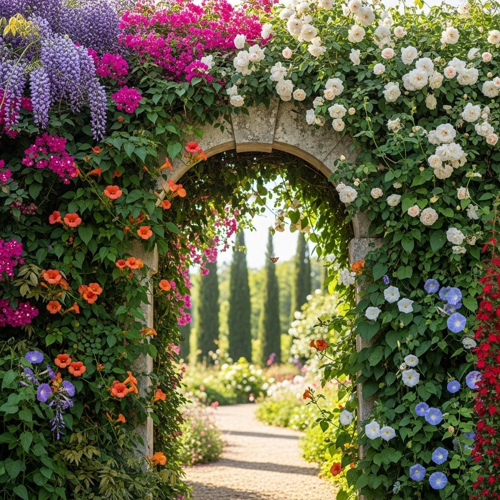 Discover stunning flowering vines that can quickly transform walls, trellises, and fences into vibrant vertical gardens