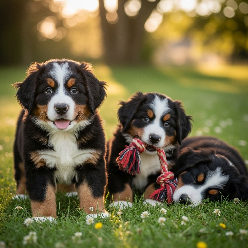 Gentle training and balanced nutrition in a safe space help puppies thrive.