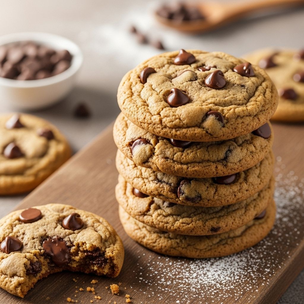 Master the art of baking perfectly soft, chewy chocolate chip cookies with crispy edges and gooey centers