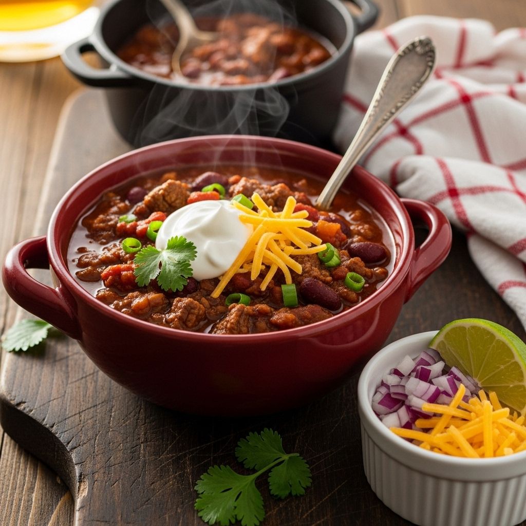 A comforting, customizable chili that builds deeper flavor with every simmer.