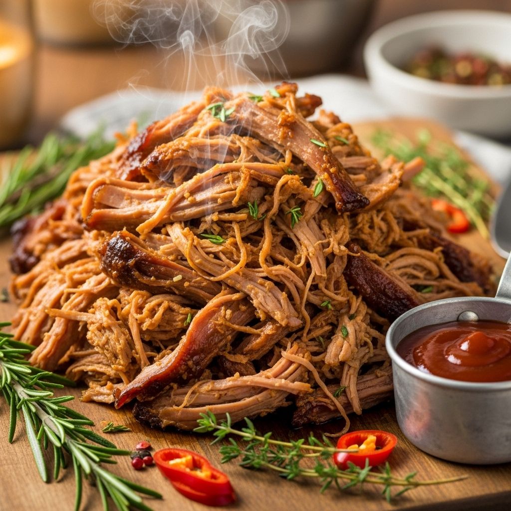 Effortless cooking yields succulent shreds of pork soaked in bold, tangy barbecue flavor.