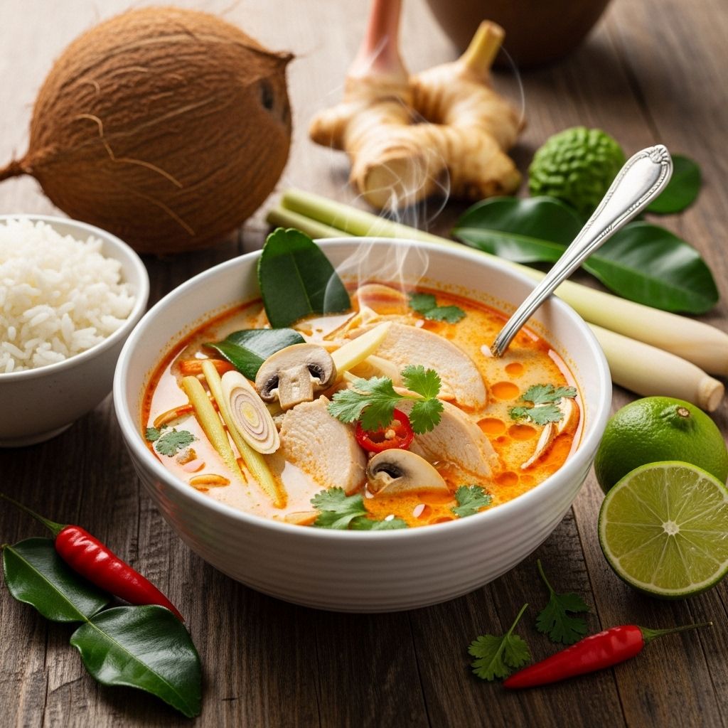 Silky broth infused with lemongrass and lime delivers a bright, comforting meal.