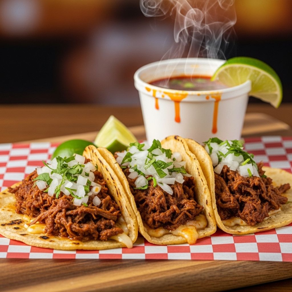 Discover the authentic flavors and step-by-step process behind Birria Tacos as made by Burrito Feliz Philly, from rich consomé to crispy tacos.
