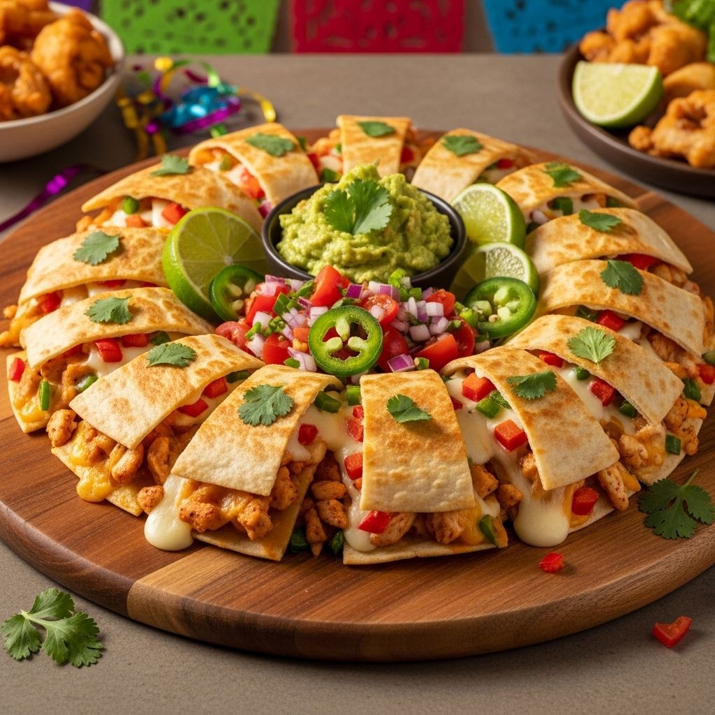 Transform ordinary quesadilla ingredients into an impressive, shareable appetizer that's perfect for any gathering