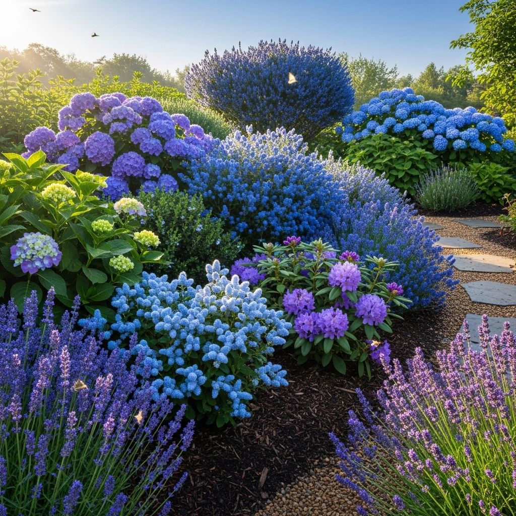 Explore serene blue blooms and garden accents tailored to every climate and style.