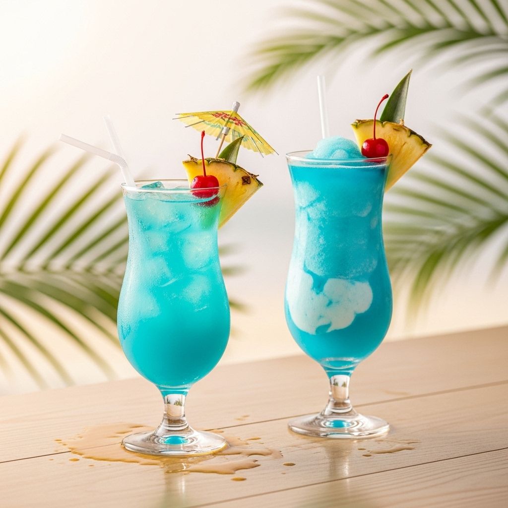 Savor the vibrant flavors of the Blue Hawaiian—a vibrant cocktail that whisks you away to a tropical paradise in every sip.