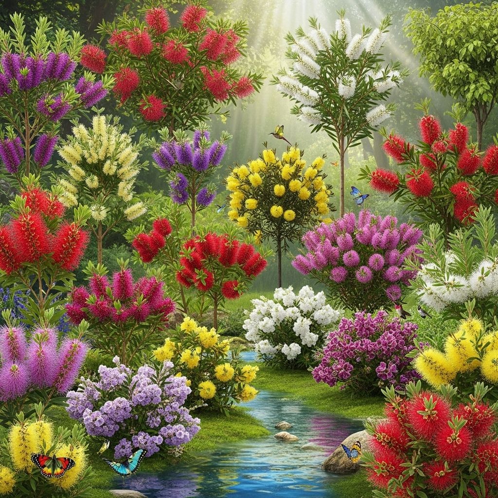 Scented foliage and brushlike flowers invite pollinators and add color all year round.