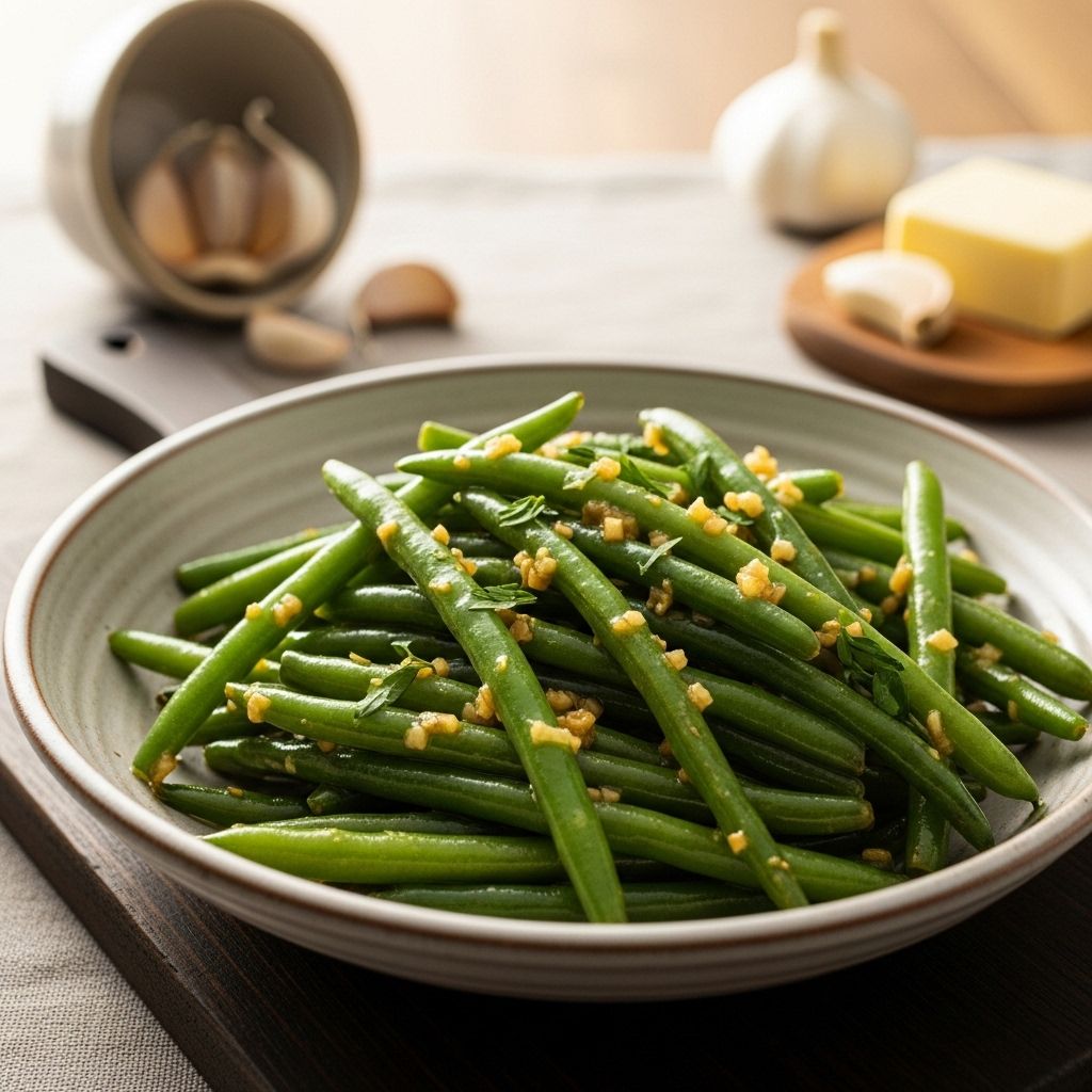 Master a simple, elegant green bean side dish with fresh flavors, a rich garlicky aroma, and minimal prep—perfect for any meal.