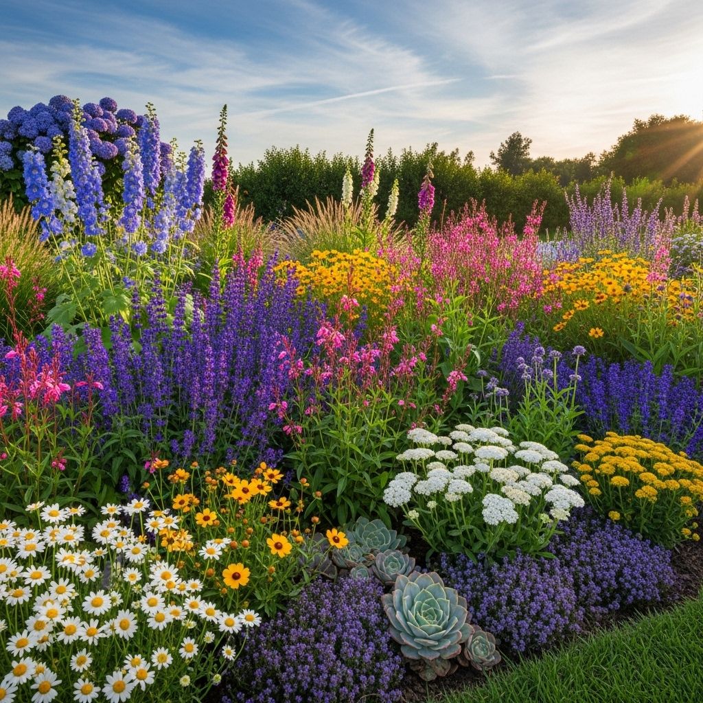 Low-water blooms that attract hummingbirds and butterflies, providing endless color.