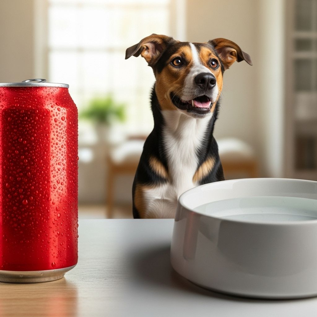 Small sips of fizzy beverages can expose pups to sweeteners, sugar overload and bloat.