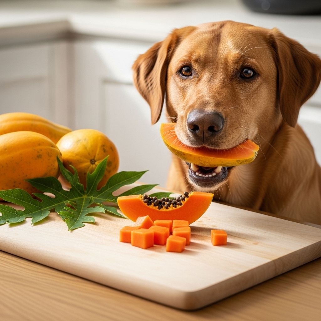 Peeled papaya offers gentle digestive support and a tasty hydration boost for dogs.