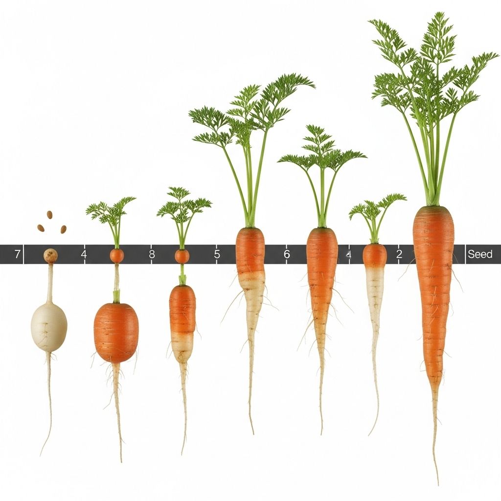 Discover the fascinating journey of carrots as they develop from tiny seeds to delicious root vegetables in your garden