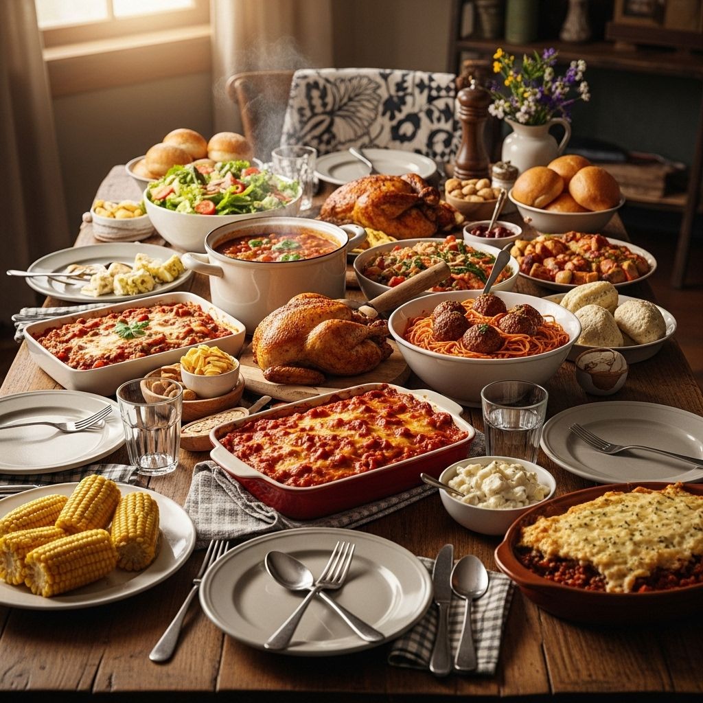 Feed a big family on a budget with these satisfying, crowd-pleasing dinners that serve six or more.