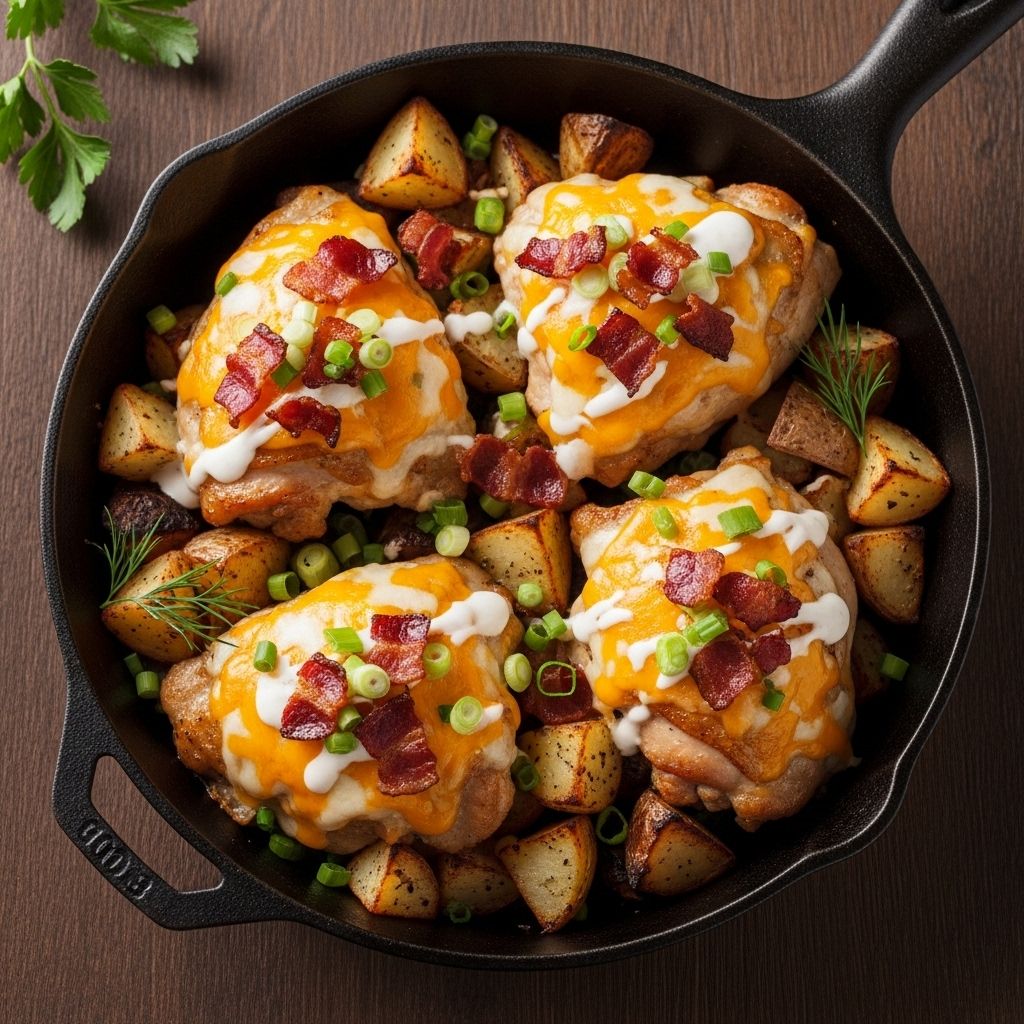 Cheesy Bacon Ranch Chicken: The Ultimate Comfort Food Recipe Savor creamy sauce and crispy topping in a fuss-free pan dish that everyone will love.
