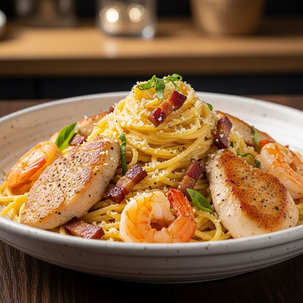 A silky egg-enriched sauce and smoky bacon bring unmatched richness to every forkful.