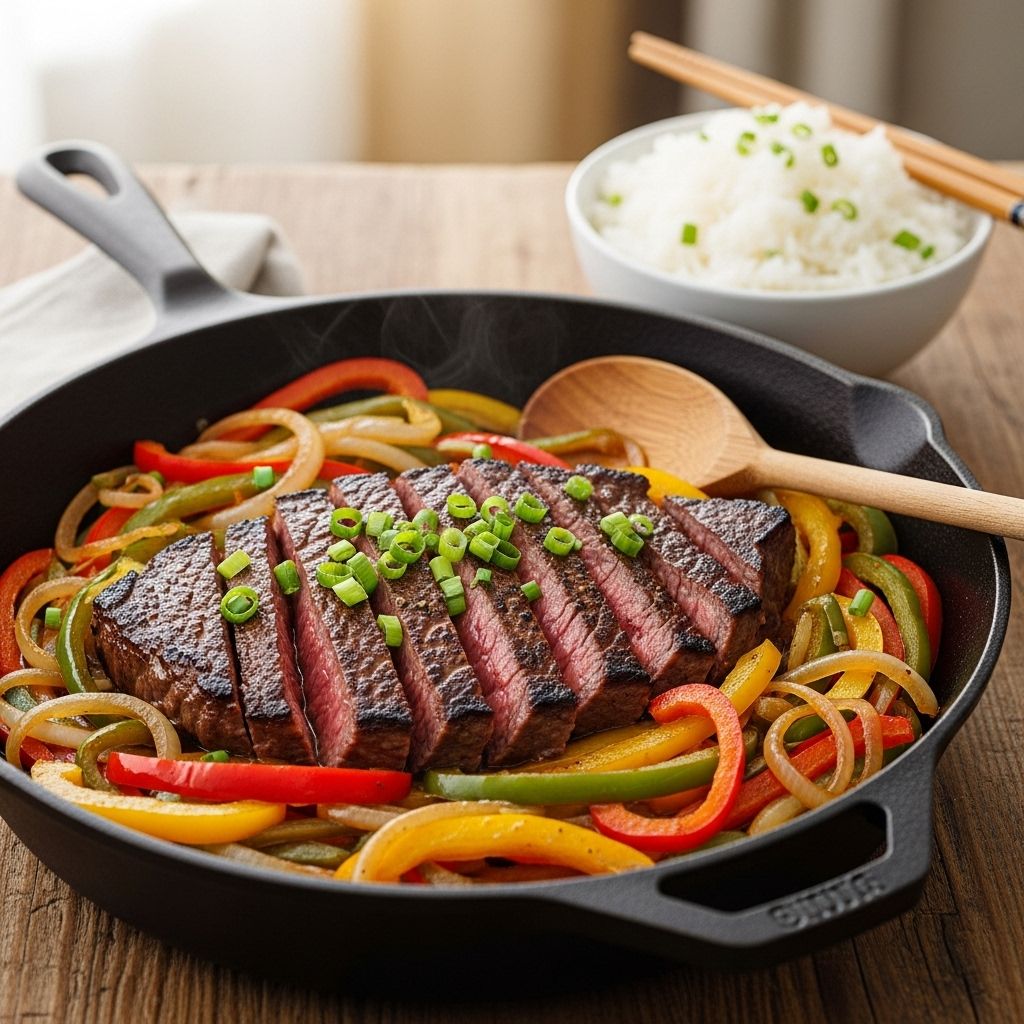 Savor the taste of tender beef, peppers, and savory sauce in this easy, time-tested Chinese pepper steak recipe, perfect for weeknight meals.