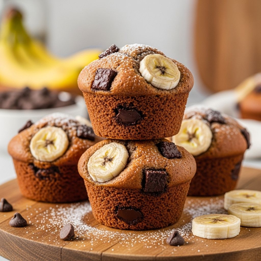 Chocolate Banana Muffins: A Healthier, Flavorful Treat for Any Occasion A guilt-reduced muffin that balances rich chocolate with natural banana sweetness.