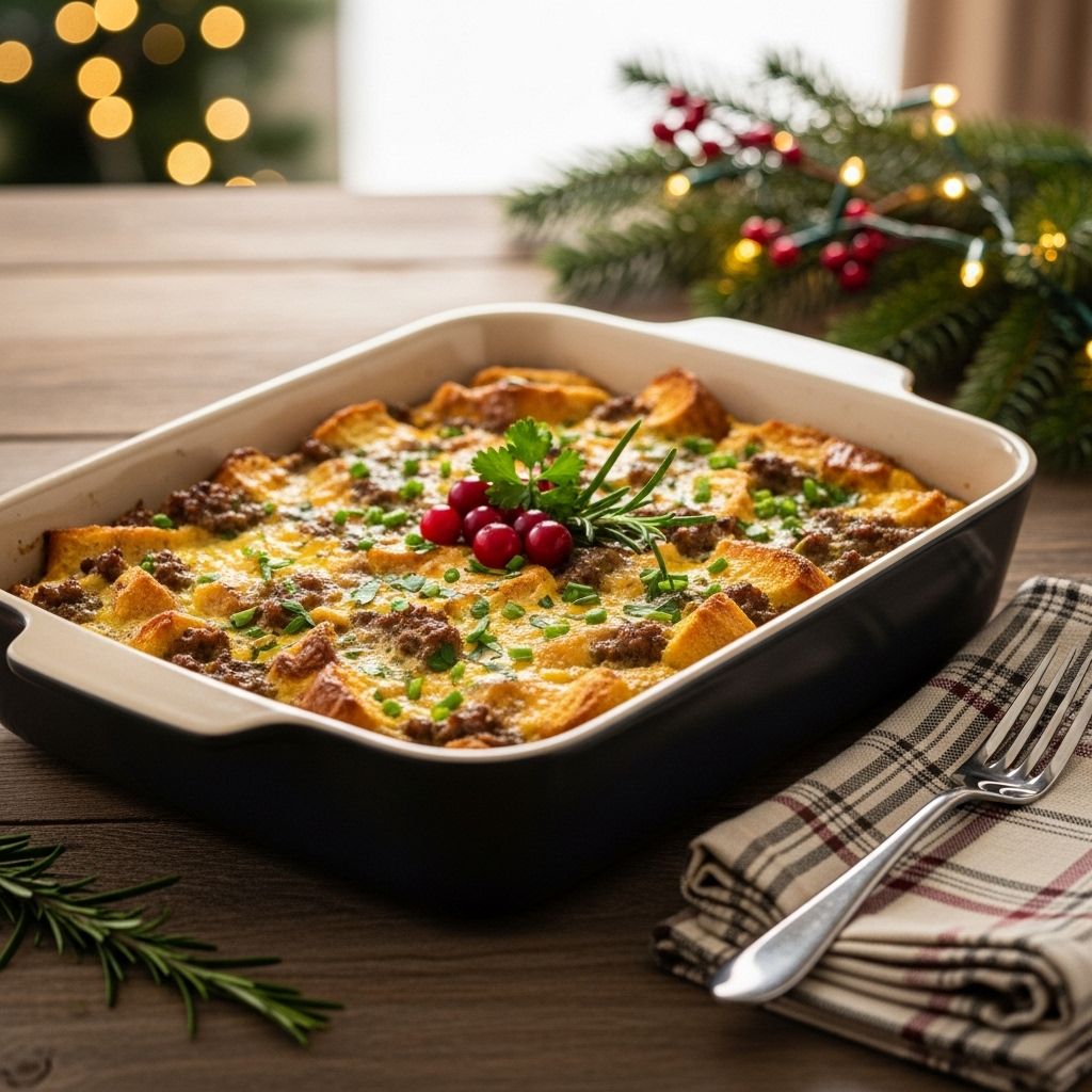 Start your Christmas morning right with this make-ahead sausage casserole, perfect for feeding a holiday crowd with ease and flavor.