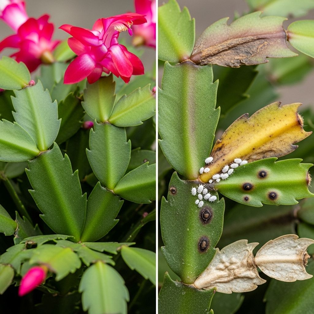 Keep your festive cactus healthy by identifying, preventing, and treating the five most common Christmas cactus diseases.