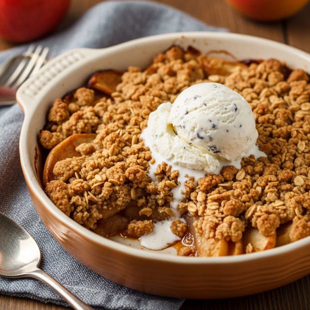 Discover a warm, comforting apple crisp recipe that's easy to make, family-friendly, and loaded with delicious spiced apples and a golden crumbly topping.