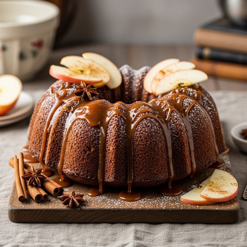 Moist, warmly spiced, and studded with raisins and walnuts, this applesauce cake is a nostalgic favorite for gatherings and cozy moments.