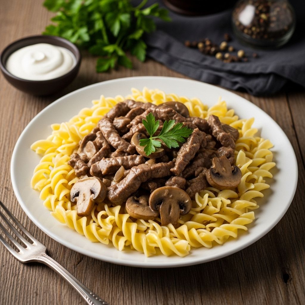 Hearty, creamy, and packed with savory flavors, this Beef Stroganoff II recipe brings steak, mushrooms, and onions together for a beloved classic dinner.