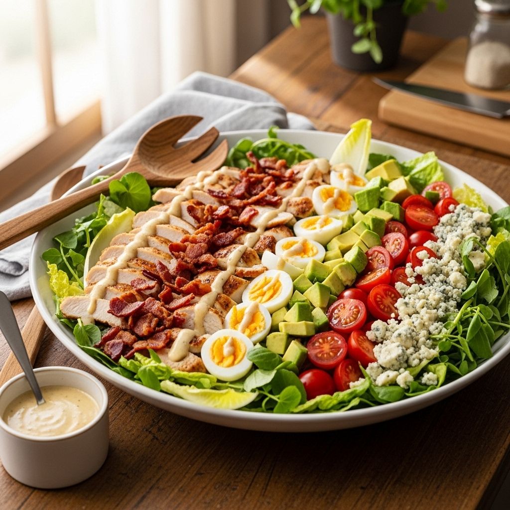 Cobb Salad Recipe: 5 Easy Steps To A Hearty Main Dish Salad Discover how to prepare the quintessential Cobb salad – a vibrant masterpiece of crisp greens, savory proteins, and tangy dressing.