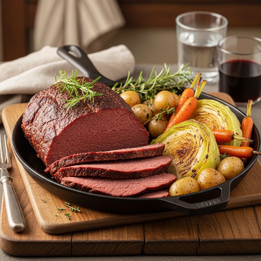 A fuss-free, flavorful corned beef roast recipe perfect for St. Patrick's Day celebrations or any hearty family meal.