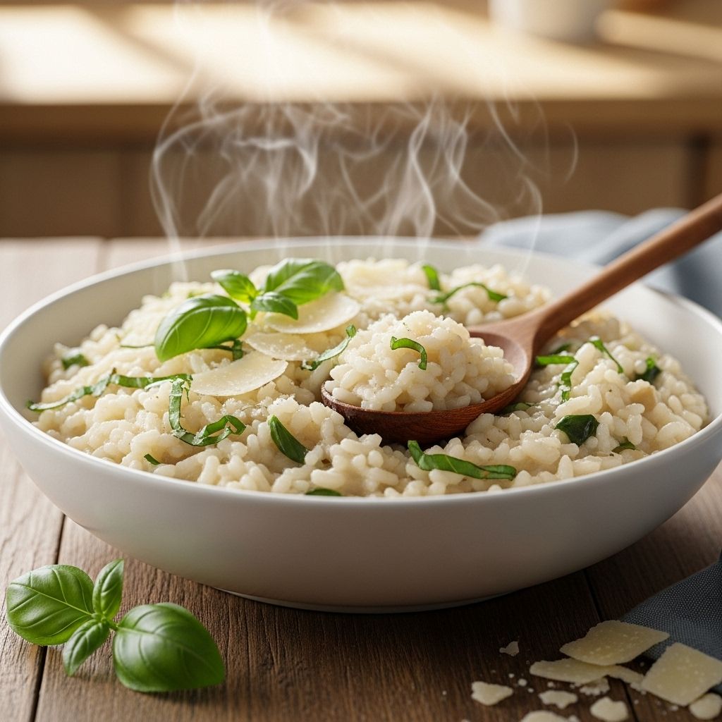 Bring a silky, restaurant-style rice dish to your table with simple pantry staples.