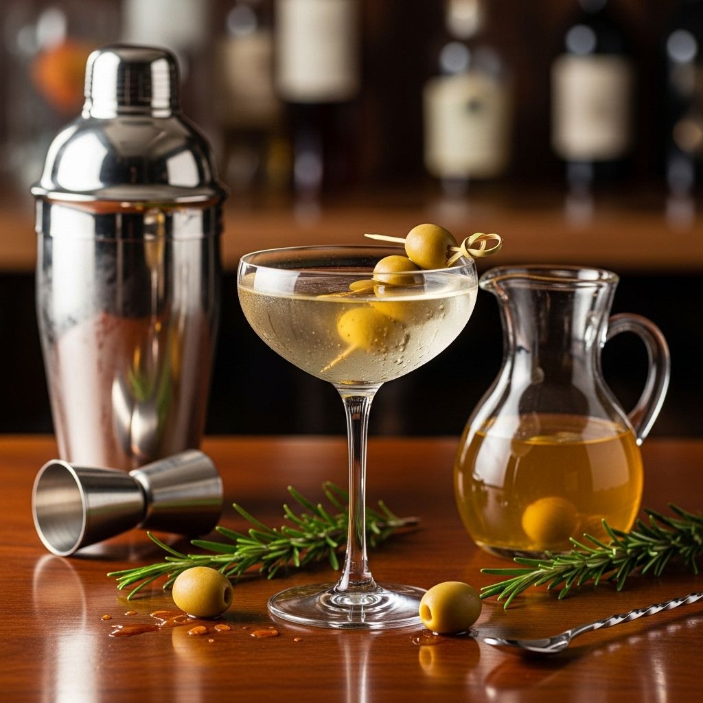 Master the art of mixing this iconic olive-infused vodka cocktail for your next gathering