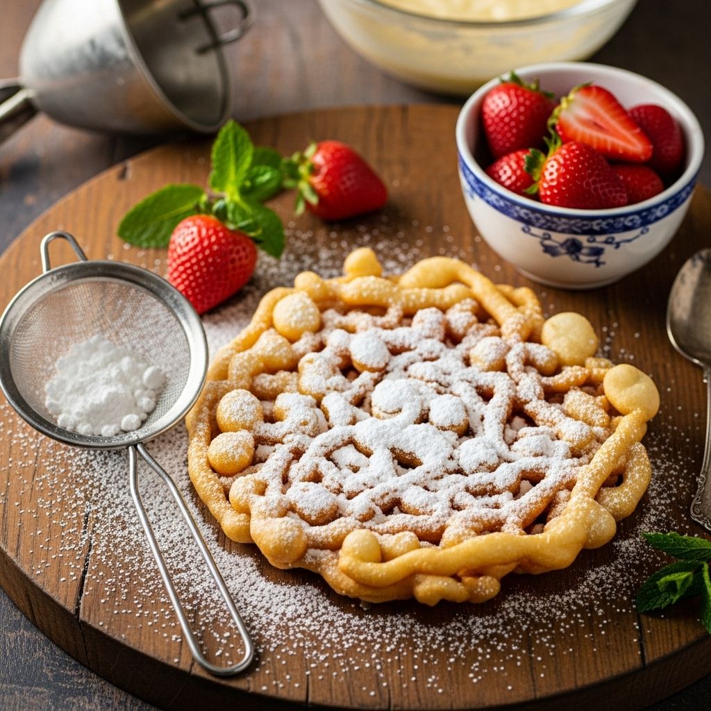 Bring the joy of the fair to your kitchen with this simple, golden, and irresistibly sweet funnel cake recipe.