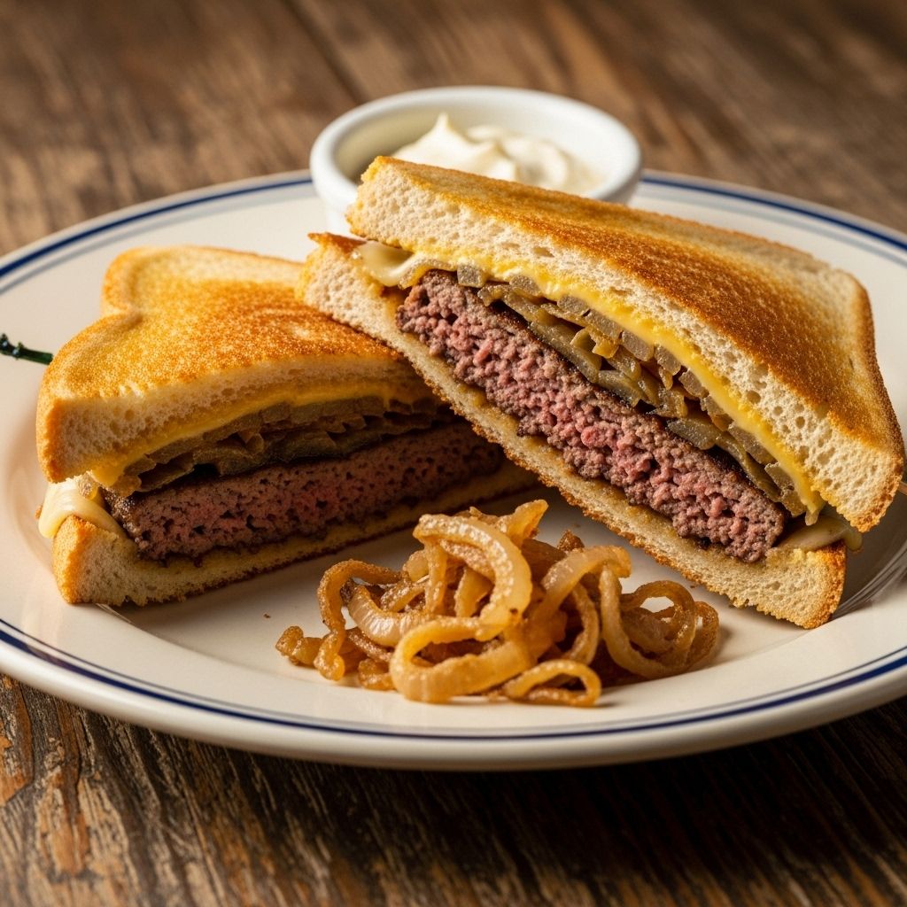 Find out how to make the ultimate classic patty melt at home, layered with caramelized onions, melty cheese, and toasty rye bread.
