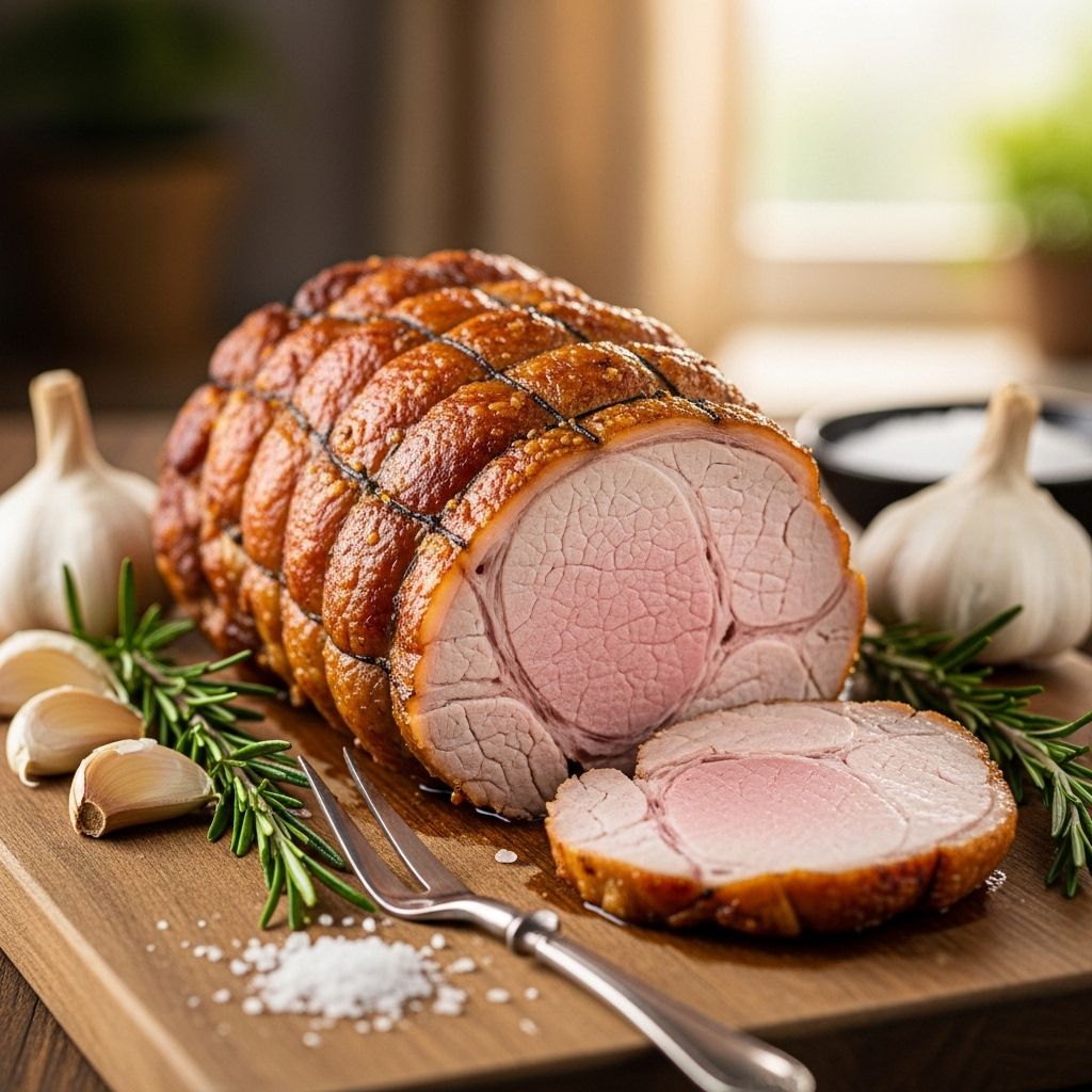 A timeless oven-roasted pork loin recipe infused with garlic, rosemary, and a silky white wine pan sauce—perfect for any occasion.