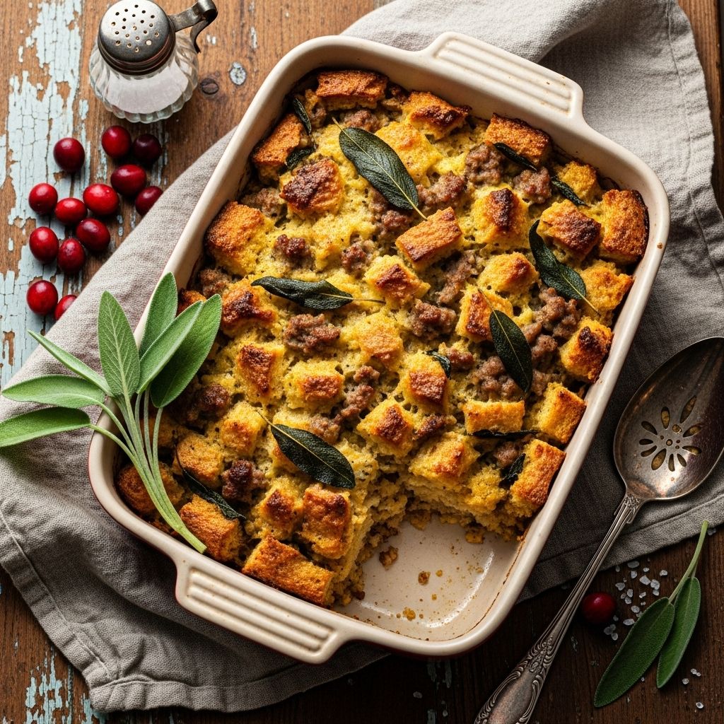 Every mouthful offers a fluffy crumb, rich herbs, and a satisfying golden crust.