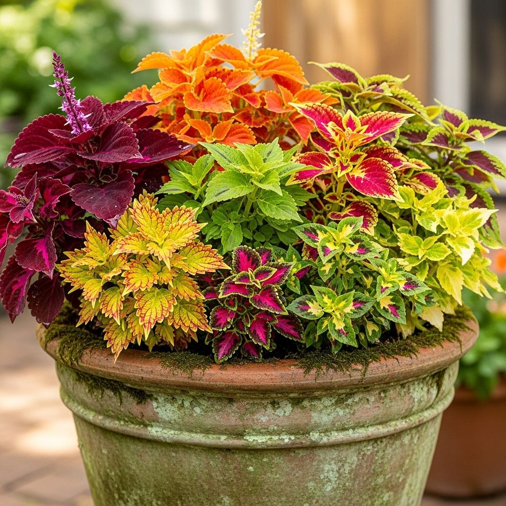 Vivid color, vibrant patterns: Master coleus container gardening with expert tips on potting, placement, and care.