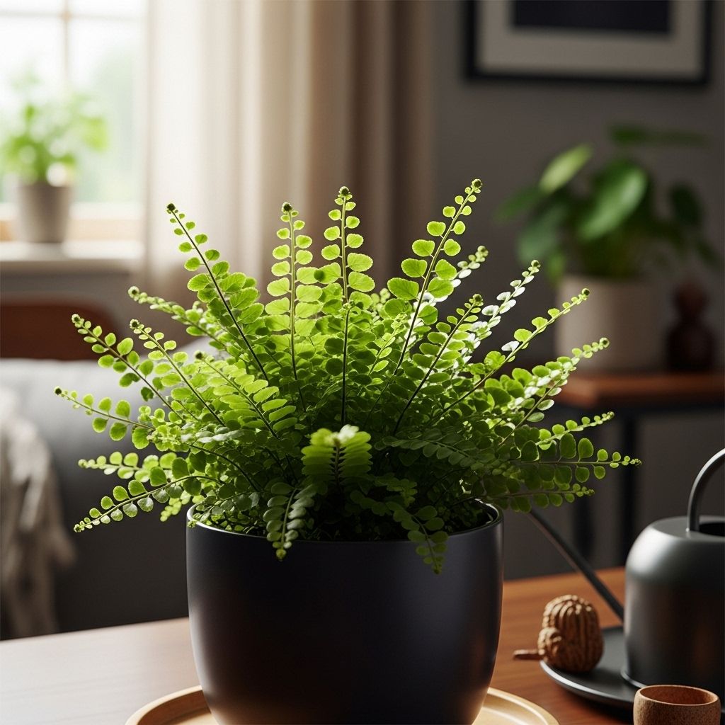 Discover the delicate beauty and simple care requirements of the charming Button Fern houseplant
