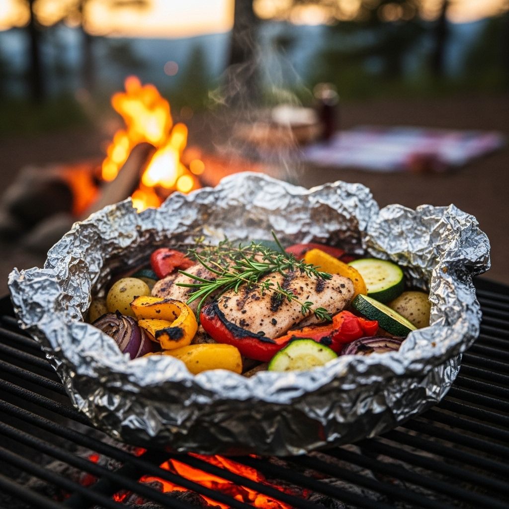 Campfire Chicken Foil Packet Recipe: Easy Weeknight Dinner Relive the magic of campfire cooking with this easy at-home copycat recipe, packed with savory chicken, hearty vegetables, and aromatic spices.