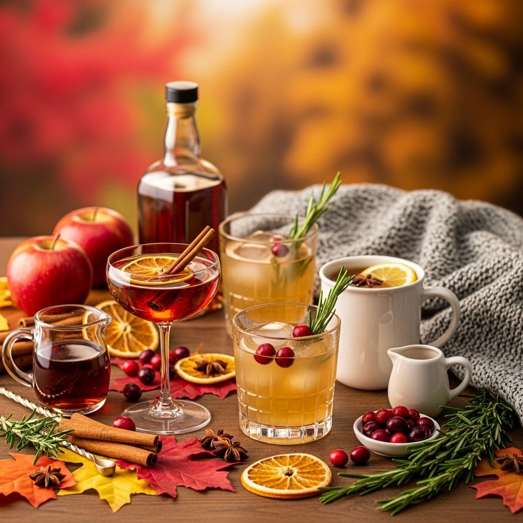 A curated mix of autumnal drinks that capture the season’s warmth and festive flavors.