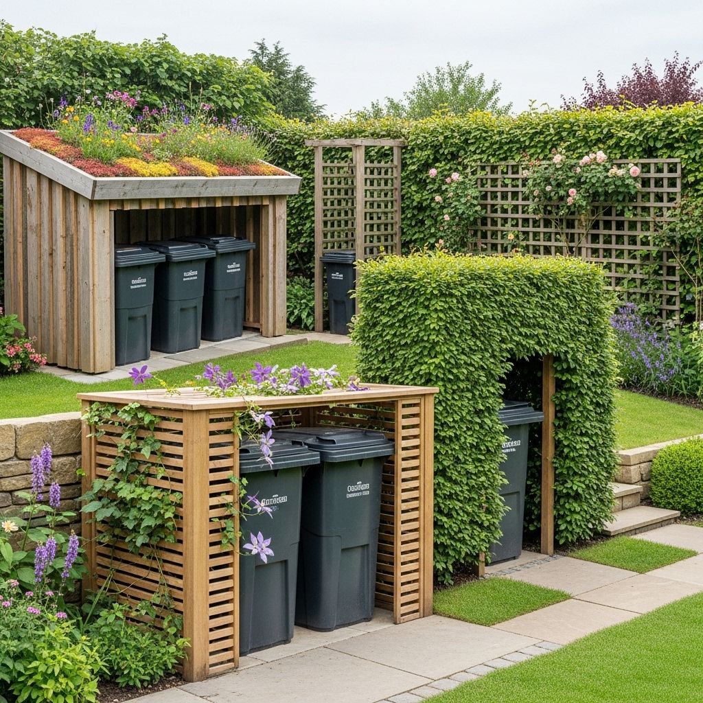 Transform your outdoor space by concealing those necessary but unattractive garbage bins with these clever disguises