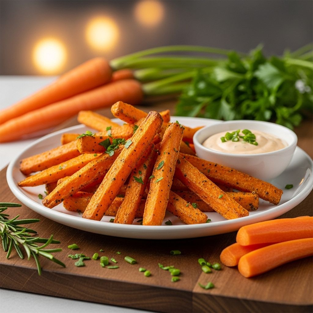 Discover a simple, delicious, and healthy alternative to regular fries with these irresistibly crispy baked carrot fries.